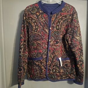 Appleseed's Reversible Colorful Quilted Paisley Women's Blazer